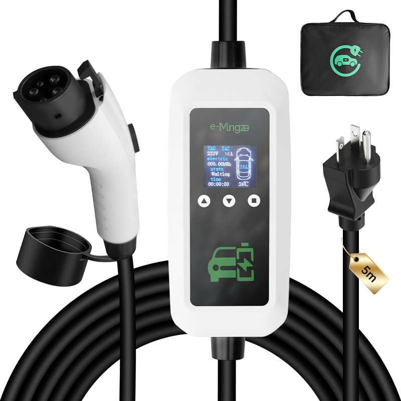 Type 1 Portable EV Charger Level 2 16A Smart EV Charging Cable With LCD Display