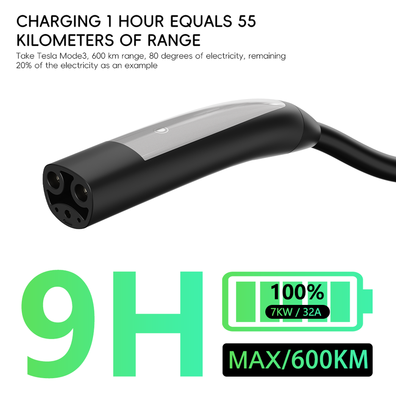 7kW Tesla Charger NACS Portable EV Charger Level 2 With Adjustable Current For Tesla Car
