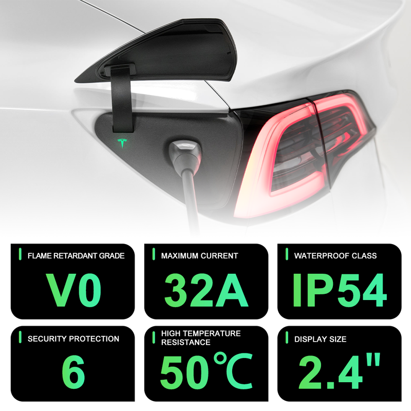 7kW Tesla Charger NACS Portable EV Charger Level 2 With Adjustable Current For Tesla Car