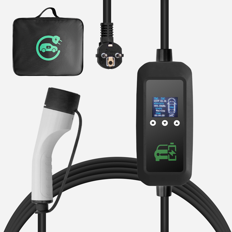 E-mingze Mode 2 Type 2 Smart Charging 3.5kw/16A With LCD Screen portable charger