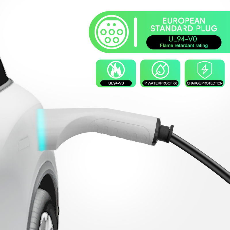 E-mingze Mode 2 Type 2 Smart Charging 3.5kw/16A With LCD Screen portable charger