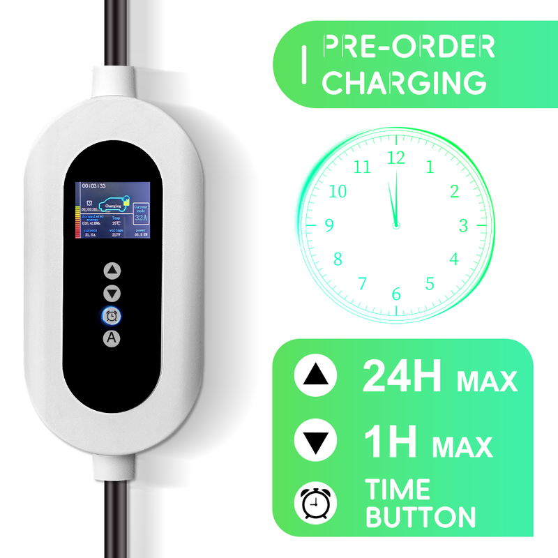 32A 7kw Type 2 Smart Display EV Portable Power Bank With APP Control