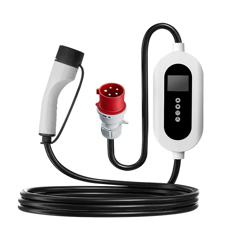 16A Current Adjustable Portable Charging Stations For Electric Cars 11kW Type 2 3 Phase