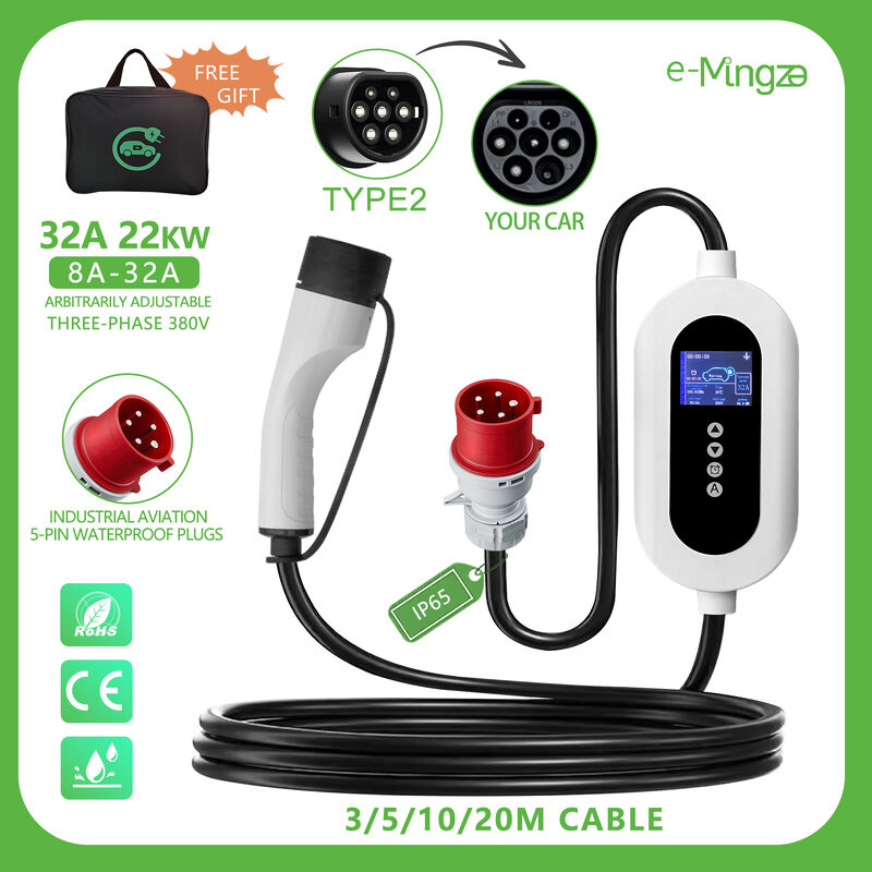 11kW 3 Phase Type 2 Portable EV Charger 16A IP65 Waterproof Fast Charger