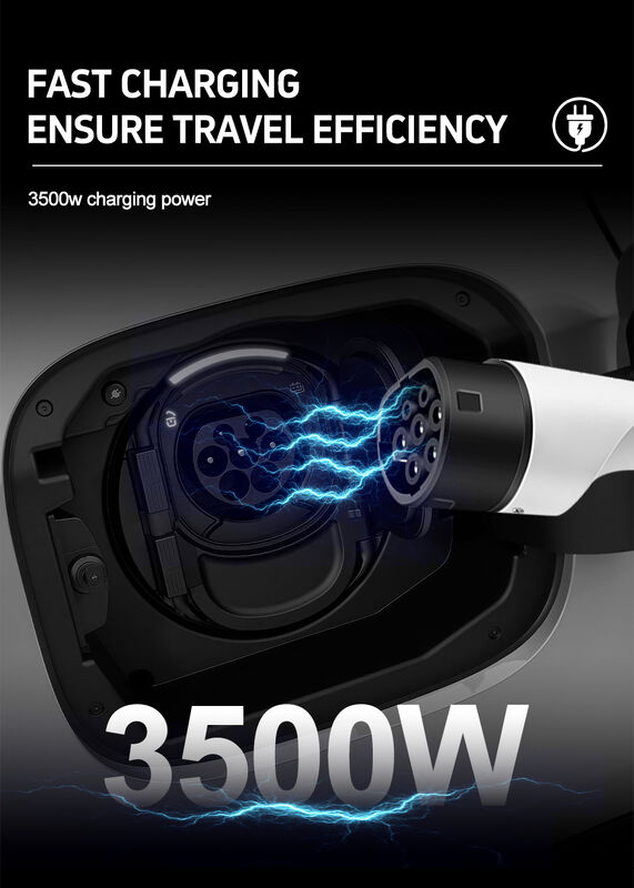 Customized 3.5KW 16A Portable EV Charger OEM ODM Supported Type 2 EVSE with LCD Display and Safety Certification