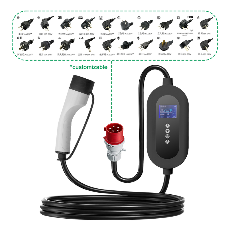 E-mingze 22kw/32A Type 2 3 Phase Mode 2 Ev Portable Charger IP65
