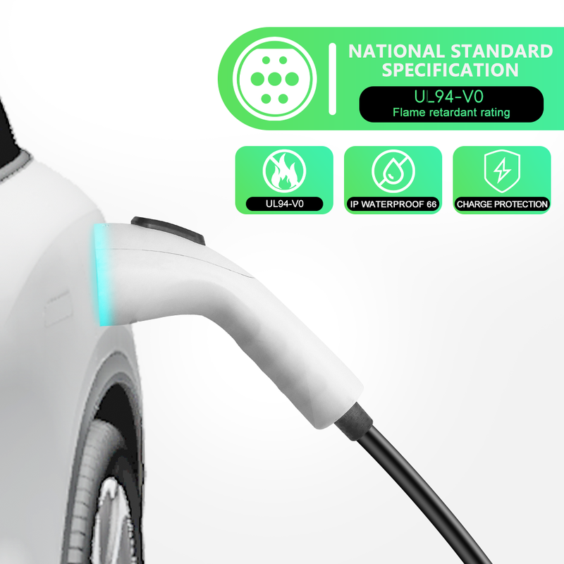 5M 7kW Portable Electric Car Charger With Screen GB/T 8A-32A Adjustable IP65
