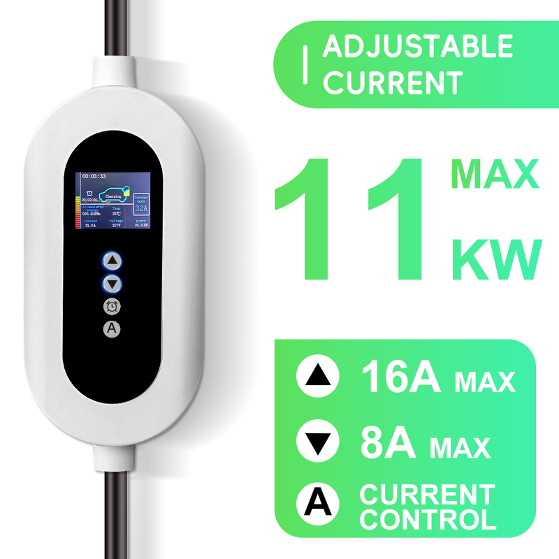 Smart Portable EV Charger GB/T 11kW 16A Red Industrial Plug For Electric Car