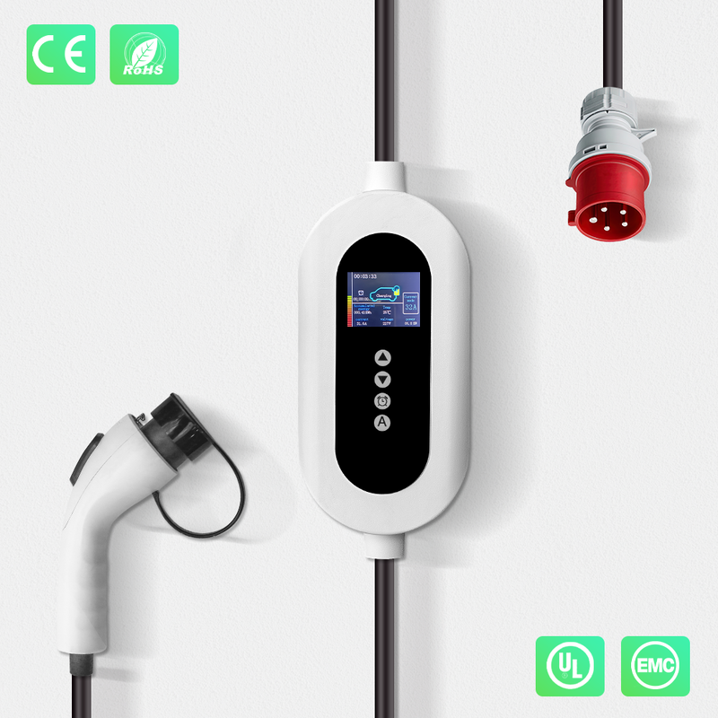 11kW 3 Phase Portable EV Charger GB/T 16A Industrial Red Plug