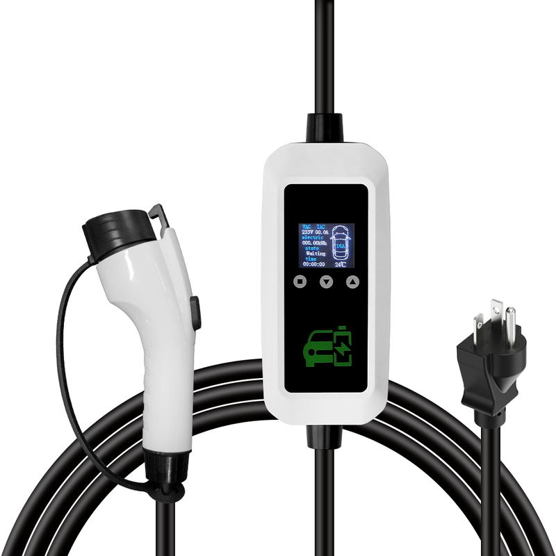 E-mingze Mode 2 Smart Display 3.5kw /16A Type 1 5m Cable Portable Charger For Ev Cars