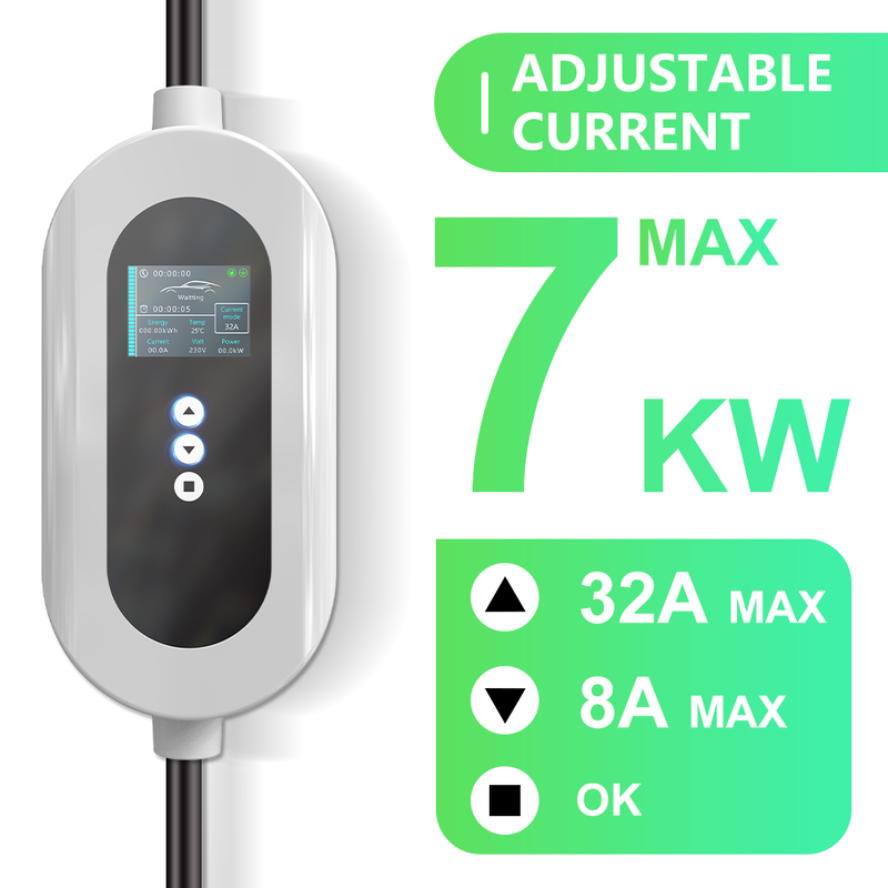 E-mingze 7kw/32A Type 1 Smart Charging IP65 Mode 2 Mobile Ev Charger