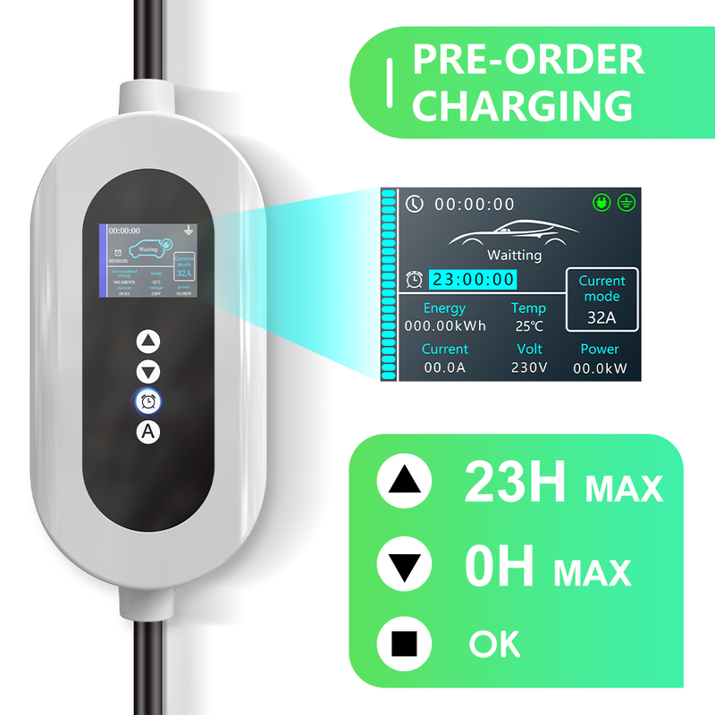 E-mingze 7kw/32A Type 1 Smart Charging IP65 Mode 2 Mobile Ev Charger