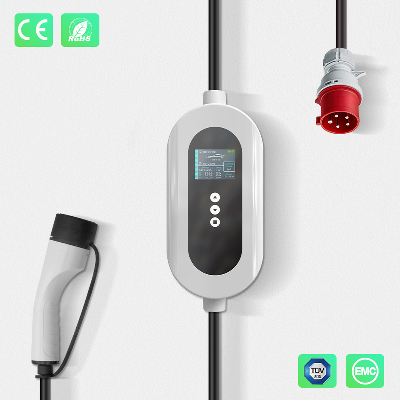 E-mingze Fast Charging 11kw/16A Mode 2 Type 2 IP65 3 Phase Mobile Ev Charger