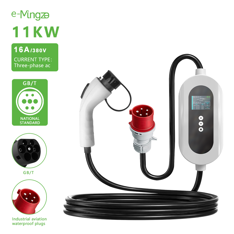 E-mingze16A/11KW 3 Phase IP66 AC Charging Electric Vehicle Charging Station With APP WIFI