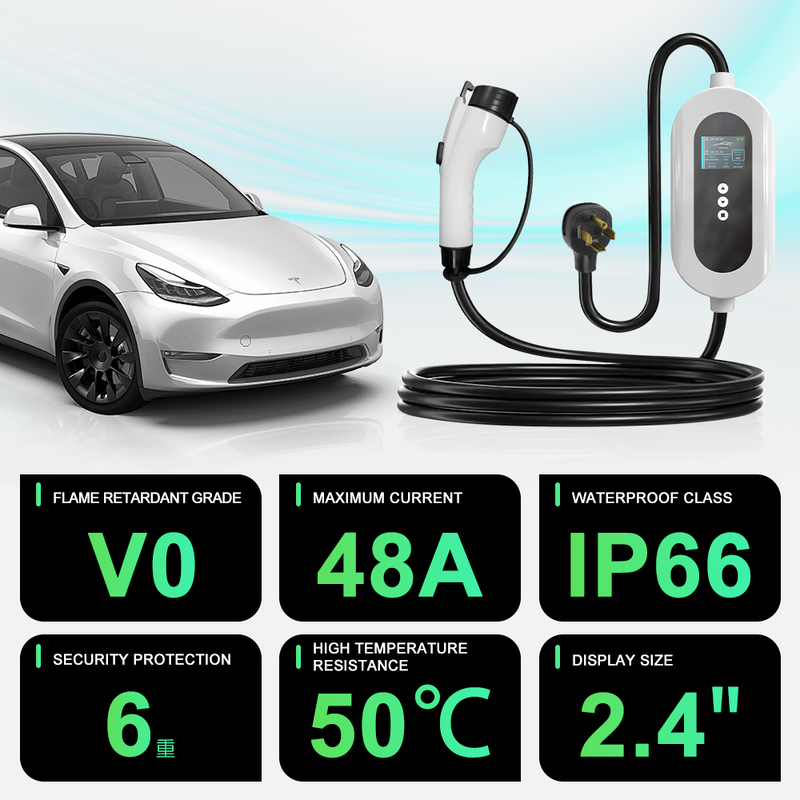11kW Type 1 EV Car Charger Portable 48A 3 Phase Fast Charging Three phase