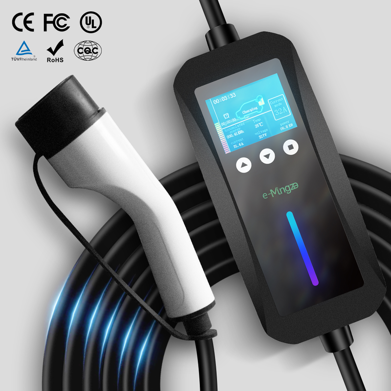 Home Use Smart Electric Vehicle Level2 Portable Ev Charger Type1 Type2 Gbt Tesla With App