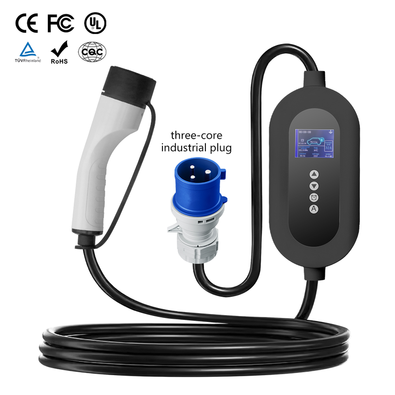 ODM OEM Mode 2 Type 27kw 32A Smart Display Car Charging Station With App