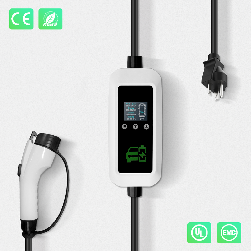 Portable AC EV Charger 7KW Type 1 8A-32A Adjustable Current CE RoHS