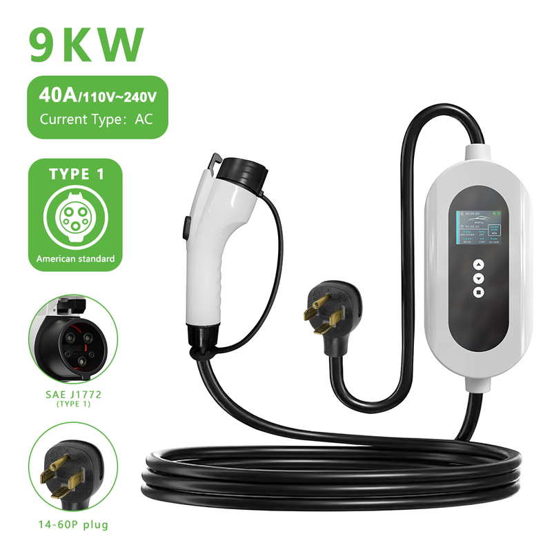 9kW Type 1 EV Car Charger Portable 40A 3 Phase Fast Charging Three phase