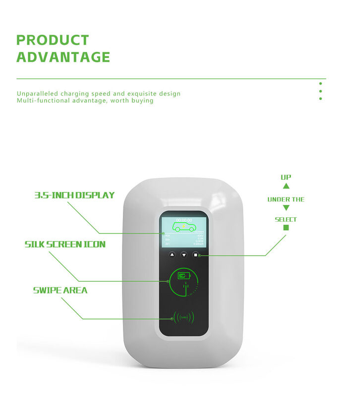 3.5 Inch Display EV Charger 7 Protections NFC Swipe Area Silkscreen