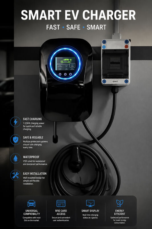 32A 7kw Type 2 AC Charging Mode 3 For BYD Electric Car Charger With App WiFi
