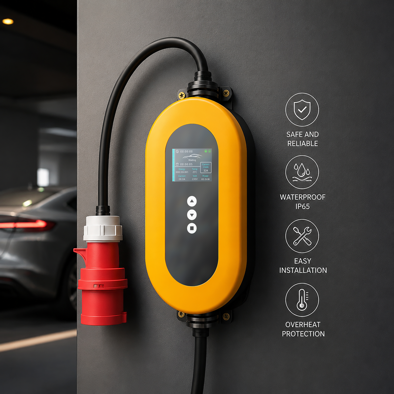 3 Phase 22kw 32A User Friendly Overcurrent Protection Mode 2 EV Smart Charger