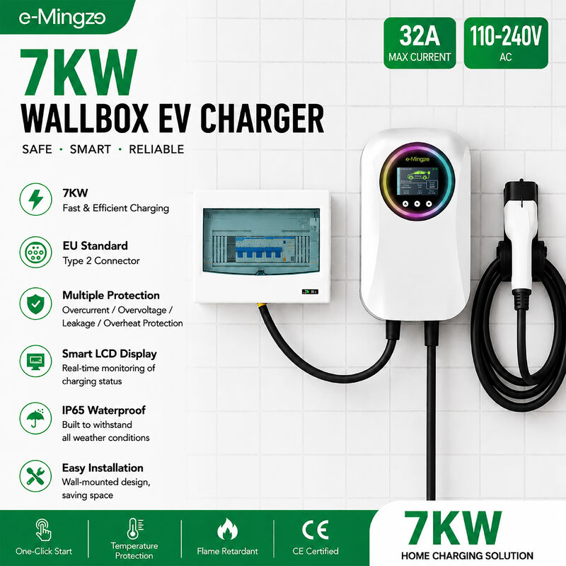 European 11kw 22KW Smart Wall Mounted EV Charger Type 2 32A Wallbox Charging Station
