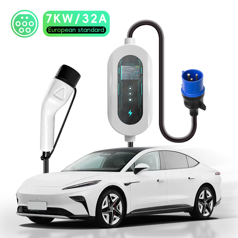 European Standard 7kW Type 2 Portable EV Charger for Electric Cars