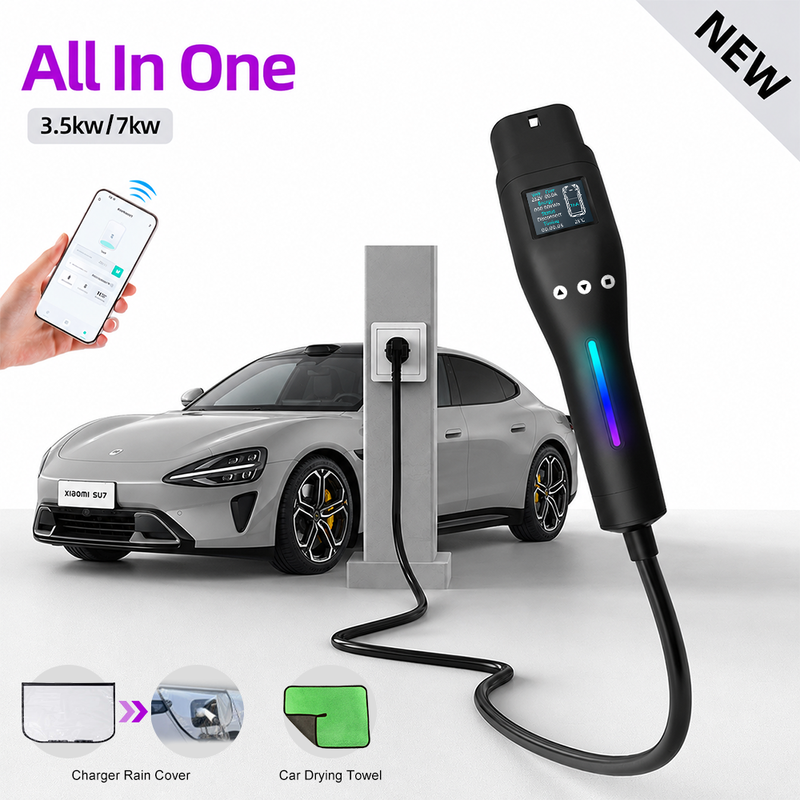 Mode 2 Portable EV Charger with EU Plug All-in-One App Control
