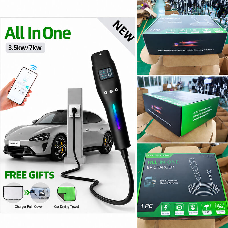 7kW All-in-One Type 2 Mode 2 EV Charger EU Industrial Plug OEM ODM