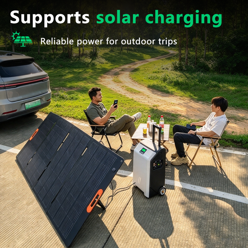 E-mingze 3.6kWh EV Car Power Bank for Emergency Charging LCD and Wheels