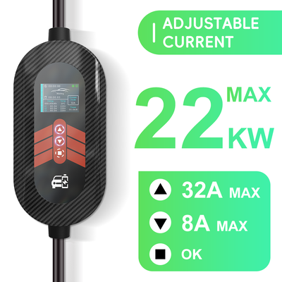 Smart 22kW Portable EV Charger with WiFi APP Control Three Phase 22kW Portable EV Charger for Electric Cars